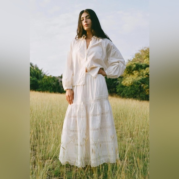 🔥 HOST PICK 🔥 Vintage Cream Lace Jacket Maxi Skirt Set M - Picture 12 of 12